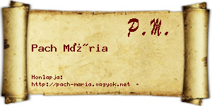 Pach Mária névjegykártya